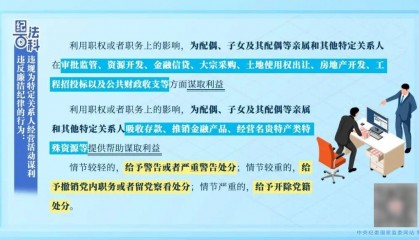 【纪法百科】违反廉洁纪律的行为:违规为特定关系人经营活动谋利