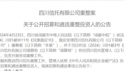知名信托公司,招募重整投资人!