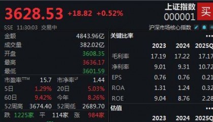 半日收涨0.52%,沪指再创阶段新高