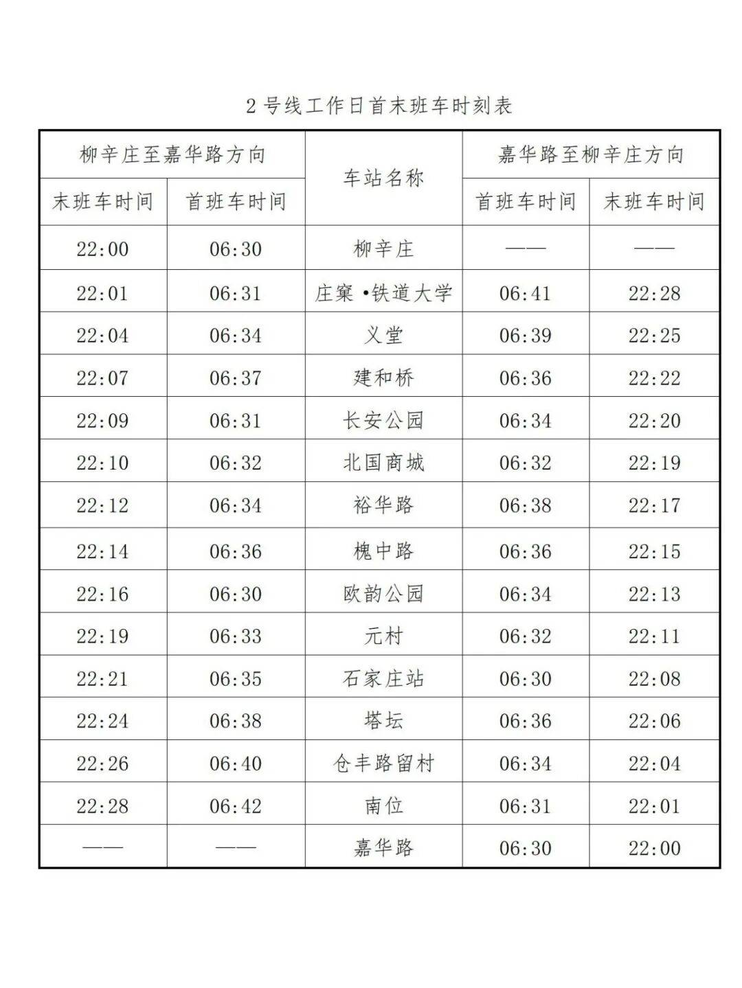 882 ▏明天起,石家庄地铁2、3号线增加首班车,最新时刻表→