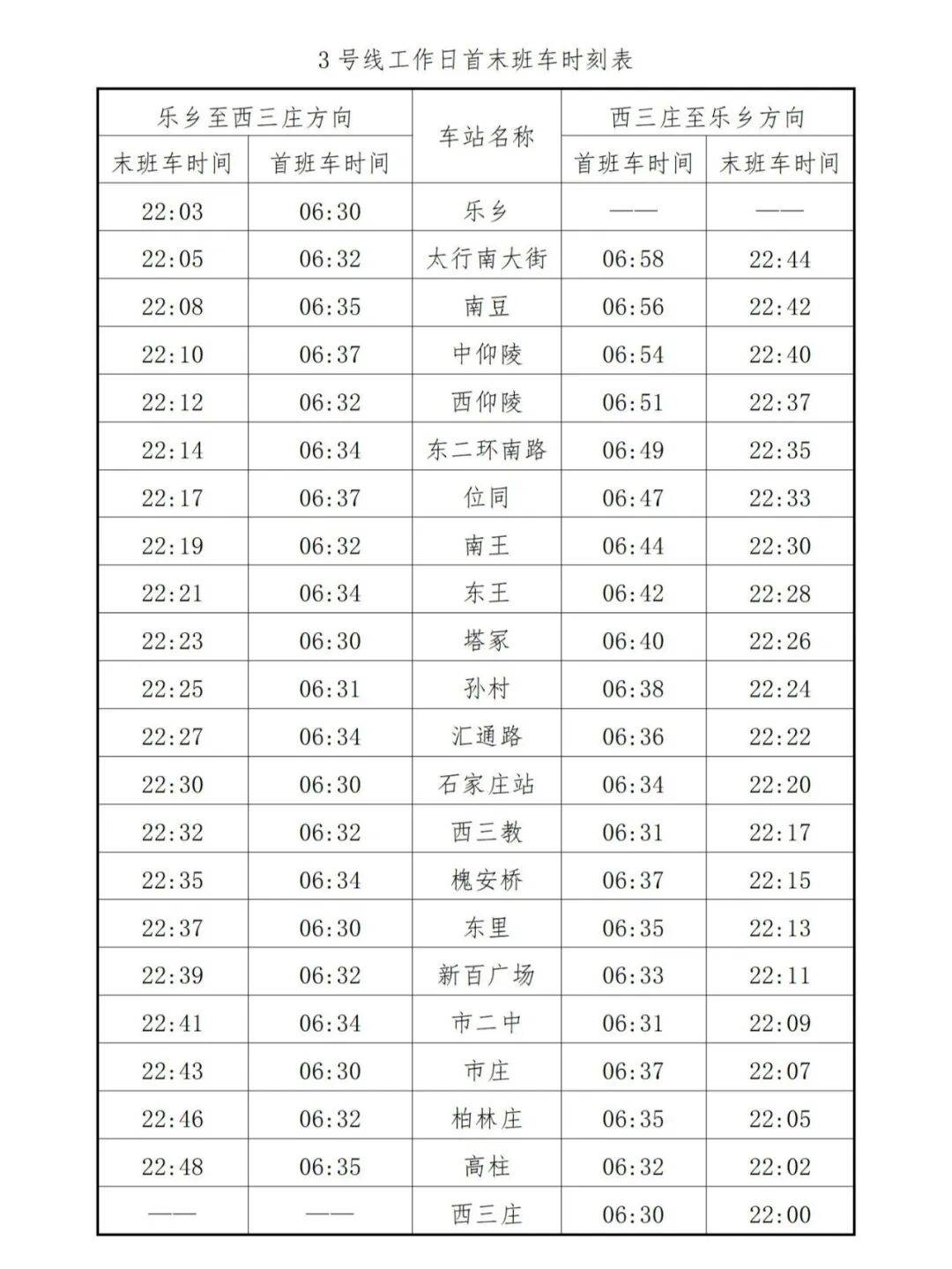 882 ▏明天起,石家庄地铁2、3号线增加首班车,最新时刻表→