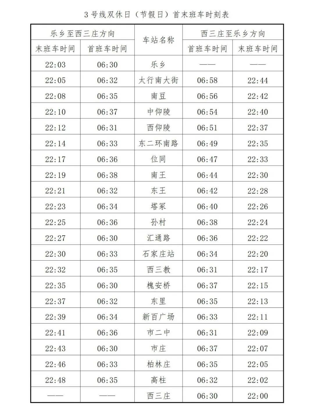 882 ▏明天起,石家庄地铁2、3号线增加首班车,最新时刻表→